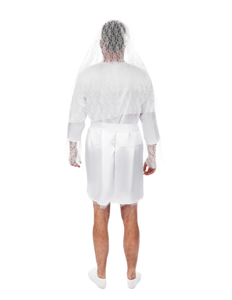 Déguisement mariée pour homme EVG : robe + voile, fou rire garanti