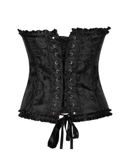 Corset noir de déguisement femme – Style victorien, pirate & steampunk (S/M – L/XL)