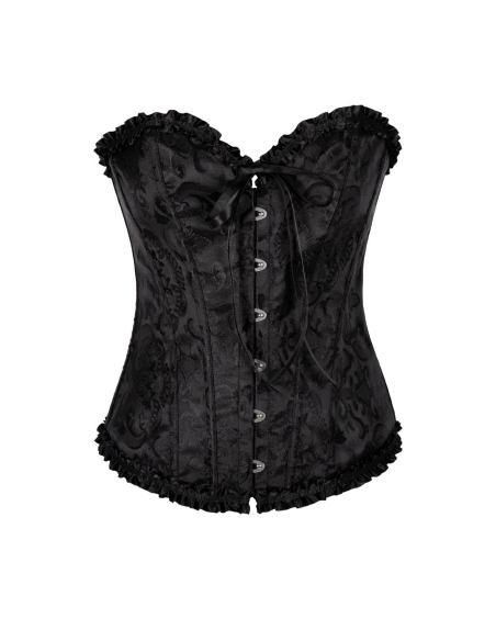 Corset noir de déguisement femme – Style victorien, pirate & steampunk (S/M – L/XL)