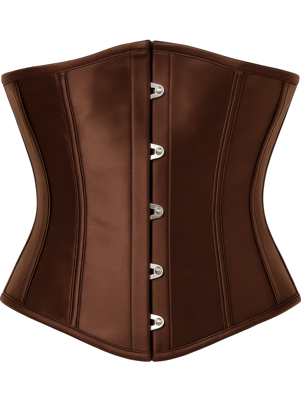 Corset marron serre-taille à crochets – Style pirate, médiéval & victorien