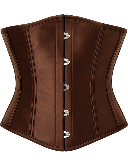 Corset marron serre-taille à crochets – Style pirate, médiéval & victorien