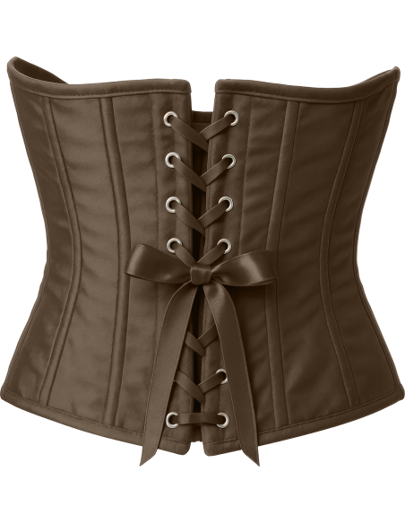 Corset marron serre-taille à crochets – Style pirate, médiéval & victorien