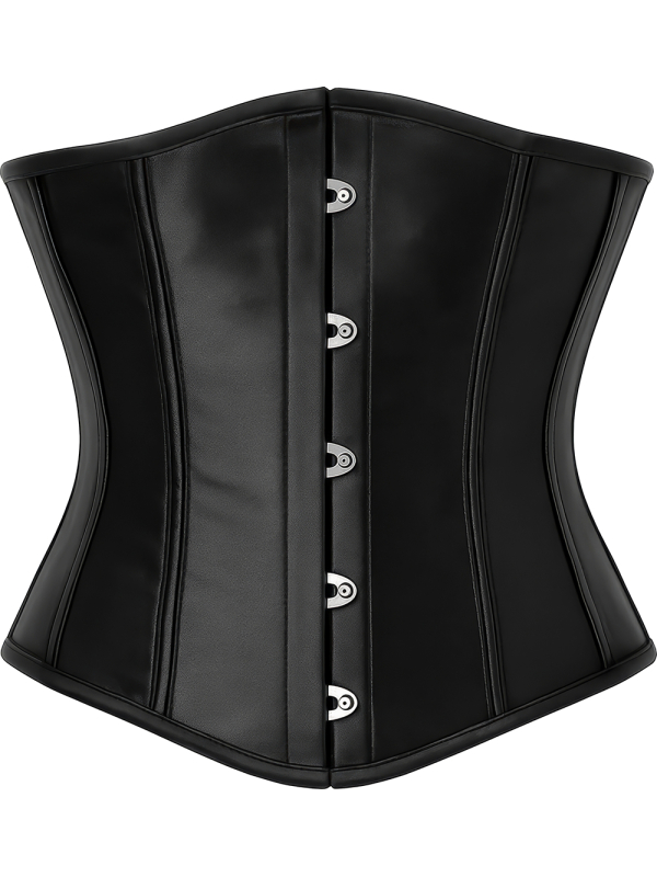 Corset noir serre-taille à crochets – Gothique, pirate, médiéval & Halloween
