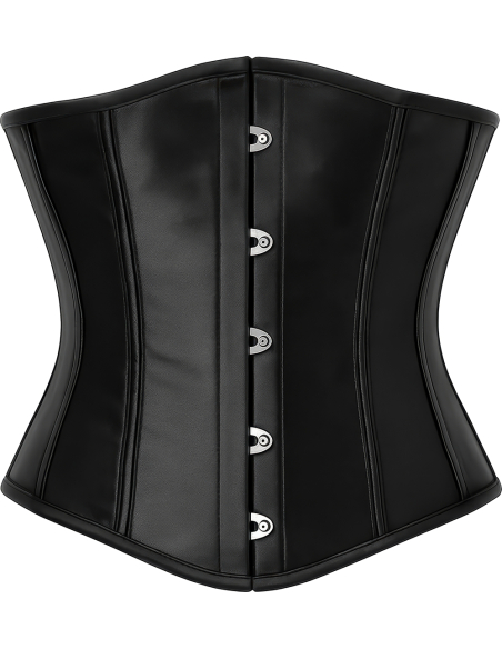 Corset noir serre-taille à crochets – Gothique, pirate, médiéval & Halloween