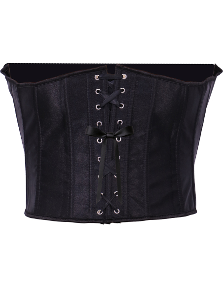 Corset noir serre-taille à crochets – Gothique, pirate, médiéval & Halloween