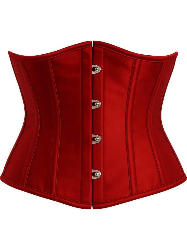 Corset rouge serre-taille à crochets – Pirate, victorien, médiéval & Halloween