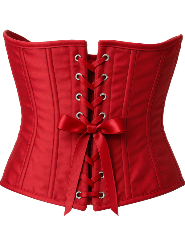 Corset rouge serre-taille à crochets – Pirate, victorien, médiéval & Halloween
