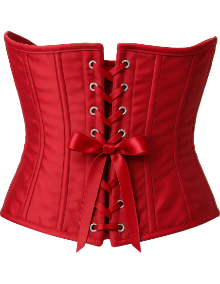 Corset rouge serre-taille à crochets – Pirate, victorien, médiéval & Halloween
