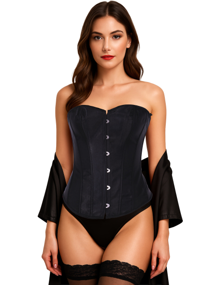 Corset noir serre-taille – Bustier gothique glamour (tailles S à L)