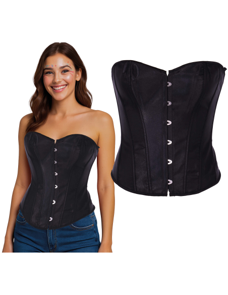 Corset noir serre-taille – Bustier gothique glamour (tailles S à L)