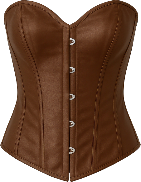 Corset marron serre-taille – Bustier effet cuir, style pirate & médiéval (S à L)