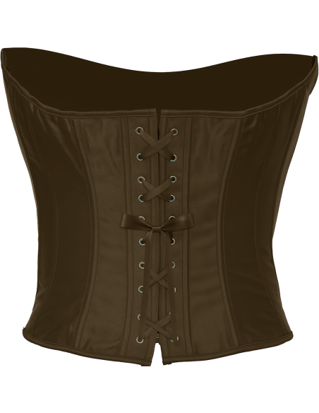 Corset marron serre-taille – Bustier effet cuir, style pirate & médiéval (S à L)