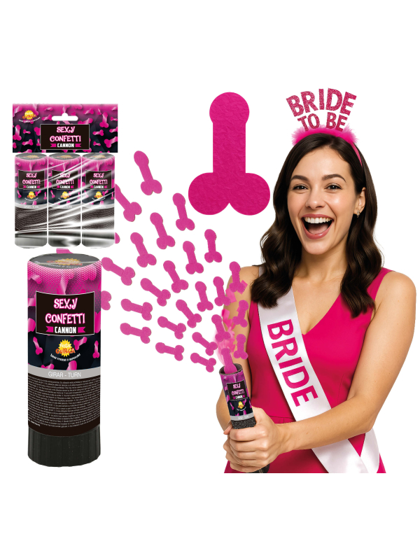 Canon à confettis sexy rose – Accessoire humour pour EVJF