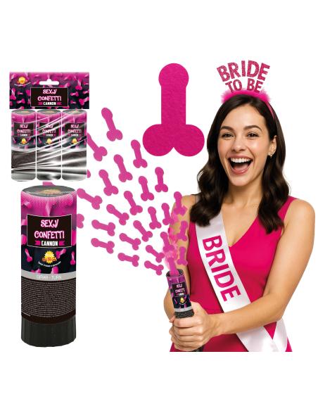 Canon à confettis sexy rose – Accessoire humour pour EVJF