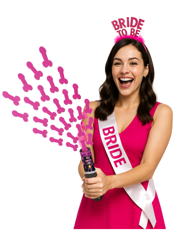 Canon à confettis sexy rose – Accessoire humour pour EVJF