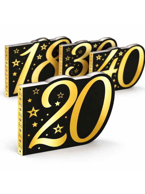 Livre d’or anniversaire chiffre noir & or 20 ans