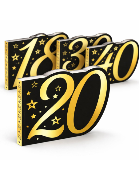 Livre d’or anniversaire chiffre noir & or 20 ans