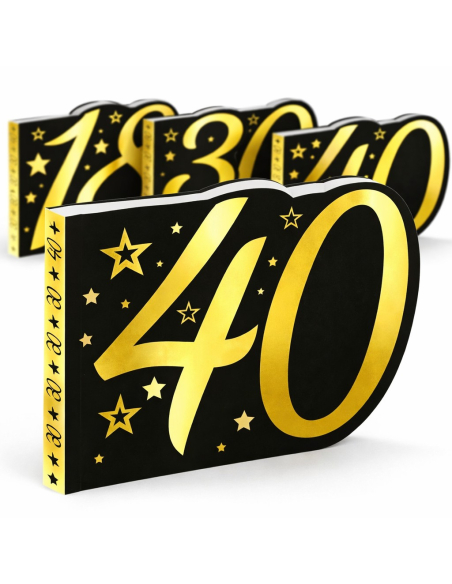 Livre d’or anniversaire chiffre noir & or – 26 pages (18, 20, 30, 40, 50, 60 ans)