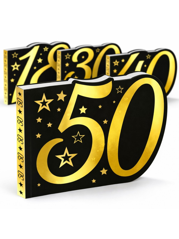 Livre d’or anniversaire chiffre noir & or – 26...