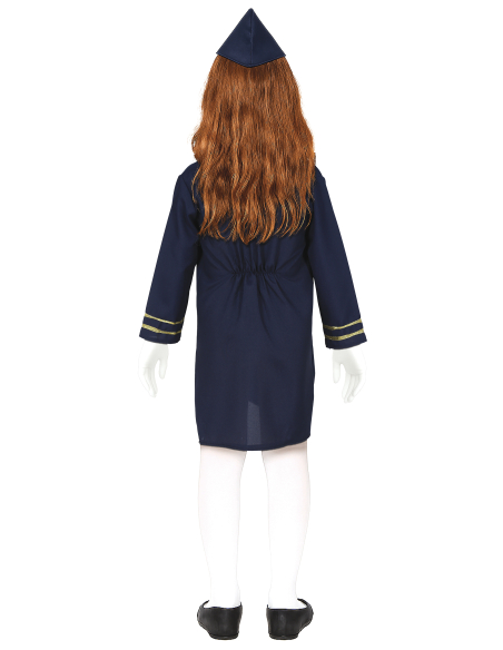 Déguisement Hôtesse de l’Air Enfant – Robe & Chapeau (3/4, 5/6, 7/9, 10/12 ans)