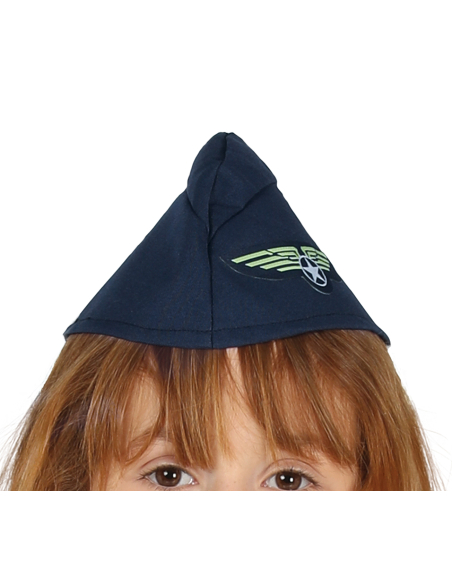 Déguisement Hôtesse de l’Air Enfant – Robe & Chapeau (3/4, 5/6, 7/9, 10/12 ans)