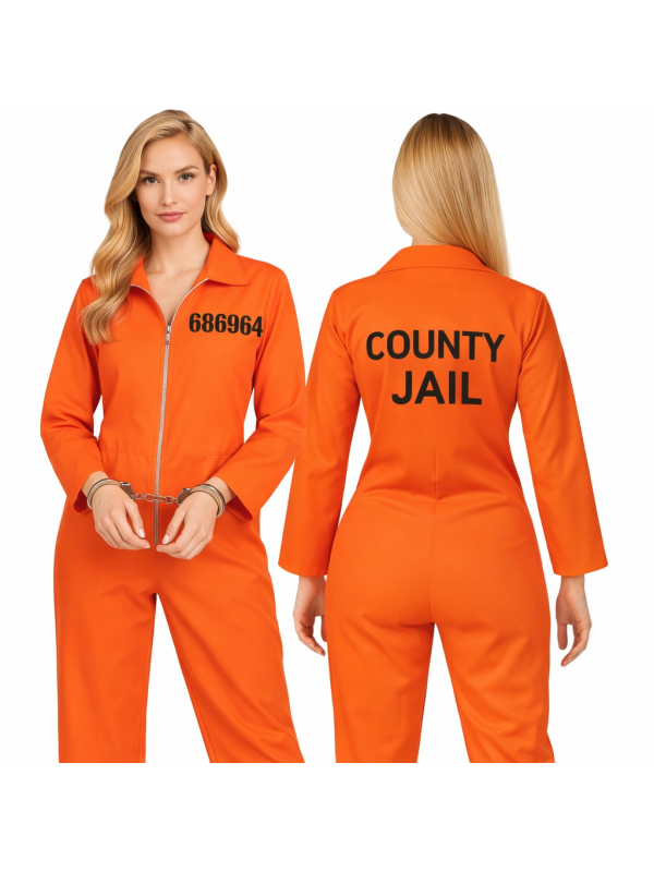Déguisement Prisonnière Orange USA Femme – Combinaison Halloween