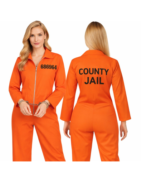 Déguisement Prisonnière Orange USA Femme – Combinaison Halloween