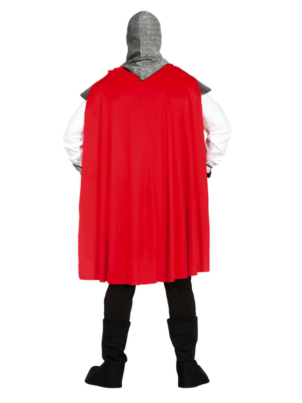 Déguisement chevalier médiéval homme – Tunique, cape rouge & capuche