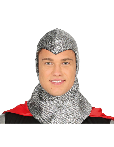 Déguisement chevalier médiéval homme – Tunique, cape rouge & capuche