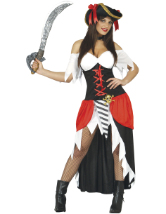 Déguisement de Pirate Femme “Boucanier” – Avec Chapeau Tricorne & Robe Sexy