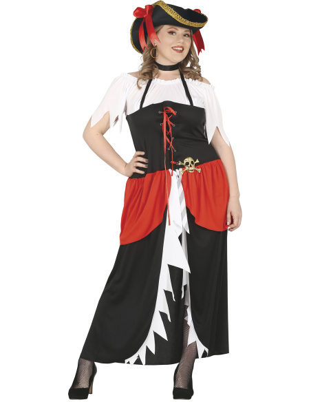 Déguisement de Pirate Femme “Boucanier” – Avec Chapeau Tricorne & Robe Sexy