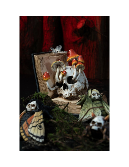 Livre de sortilèges tête de mort et champignons – Déco Halloween gothique