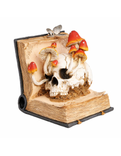 Livre de sortilèges tête de mort et champignons – Déco Halloween gothique