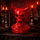 Buste de diable rouge brillant en résine 39,5 cm