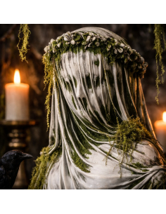 Buste Femme Fantôme en magnésie 60 cm – Statue gothique Halloween