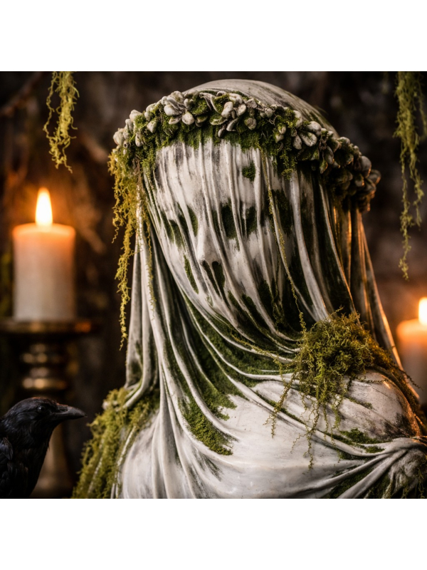 Buste Femme Fantôme en magnésie 60 cm – Statue gothique Halloween