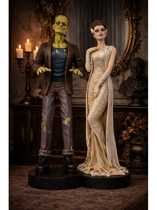 Statue géante couple Frankenstein 165 cm