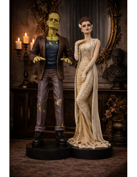 Statue géante couple Frankenstein 165 cm