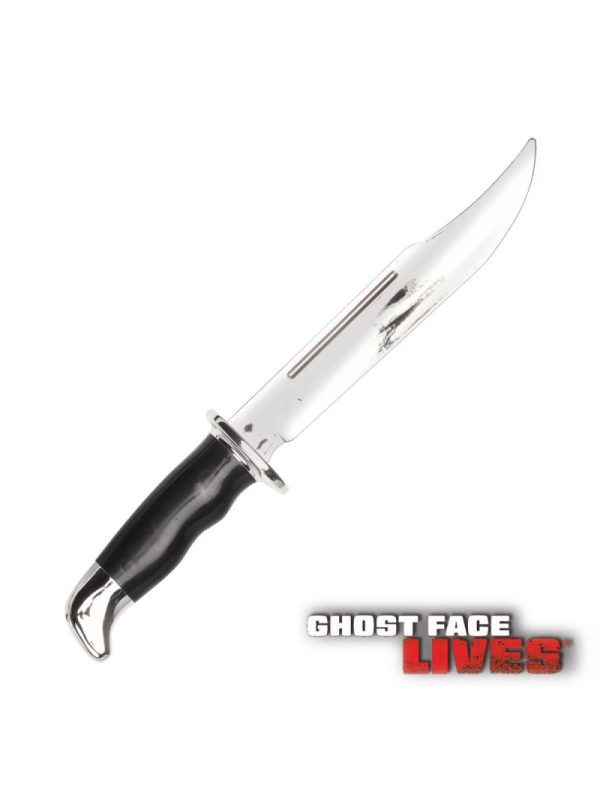 Couteau Ghost Face™ argent chrome 33 cm – Accessoire officiel Scream