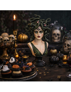 Buste Méduse en Polyrésine 37,5 cm – Pièce Iconique de Décoration Halloween Chic 2