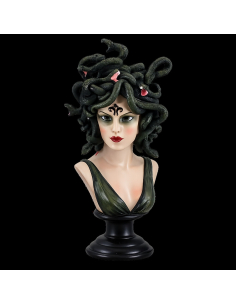 Buste Méduse en Polyrésine 37,5 cm – Pièce Iconique de Décoration Halloween Chic