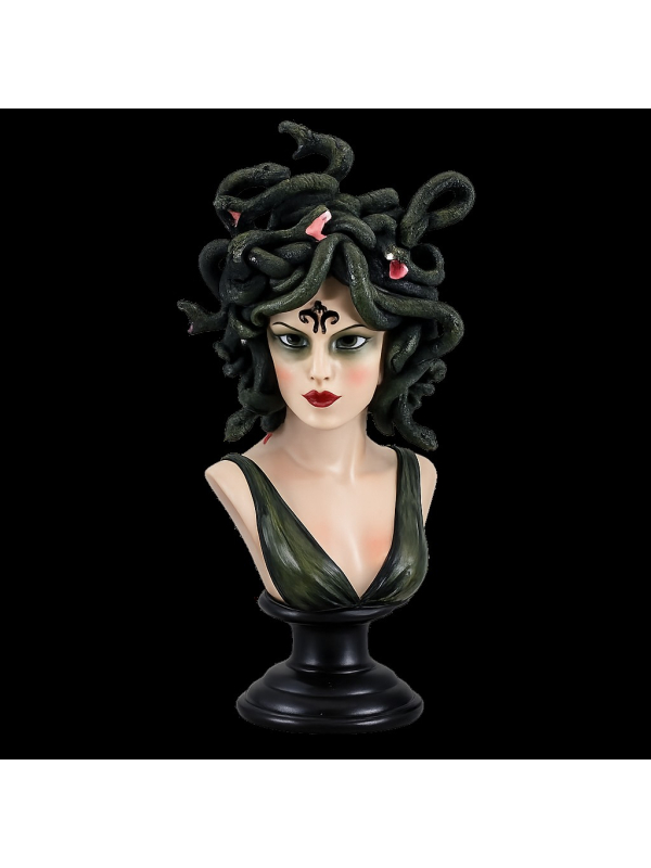Buste Méduse en Polyrésine 37,5 cm – Pièce Iconique de Décoration Halloween Chic