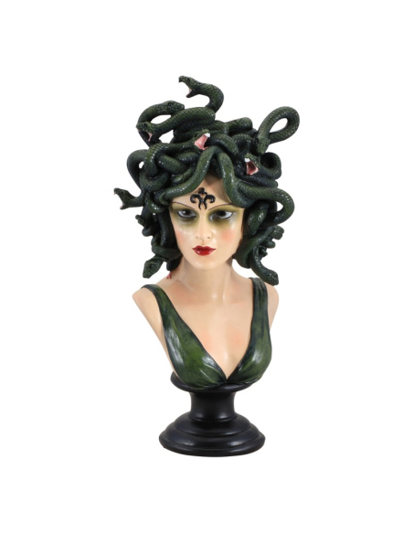 Buste Méduse en polyrésine 37,5 cm – Déco Halloween chic