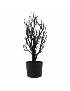 Arbre floqué noir 53 cm – Décoration Halloween gothique et élégante 2