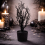Arbre floqué noir 53 cm – Décoration Halloween gothique et élégante