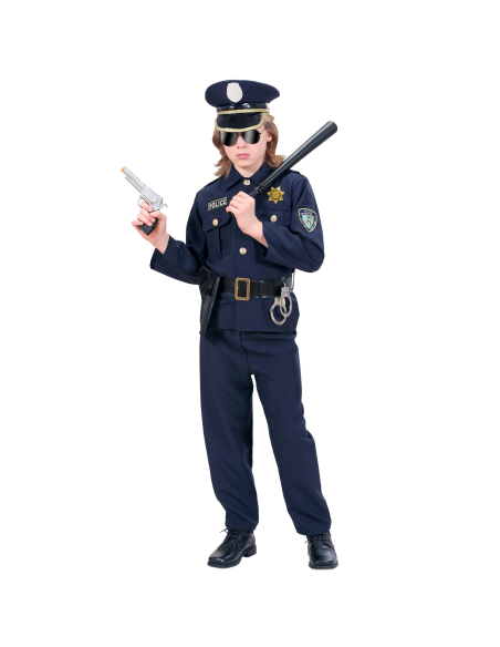 Déguisement Policier garçon (veste, pantalon, ceinture avec étui, casquette)