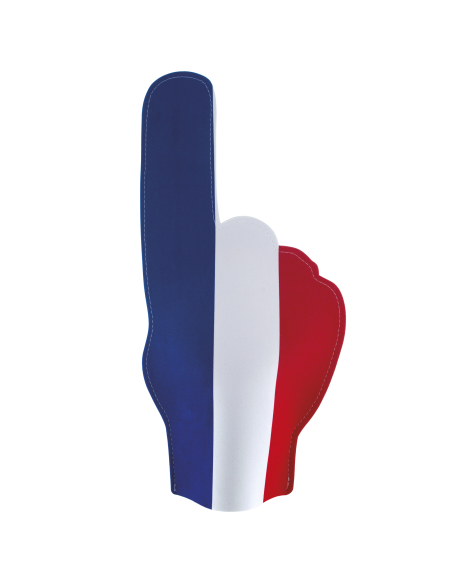 Main en mousse France bleu blanc rouge – Accessoire supporter géant 50 cm