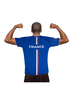 T-shirt Supporter France – Bleu avec coq (polyester) – Taille 54 2