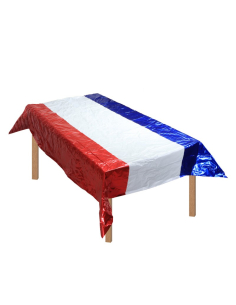 Nappe brillante France 100 x 263 cm – Déco fan zone bleu...