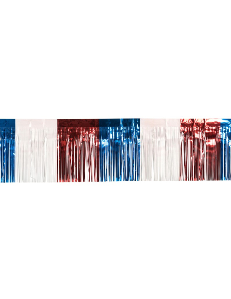 Guirlande à franges brillantes France 3 m – Bleu blanc rouge